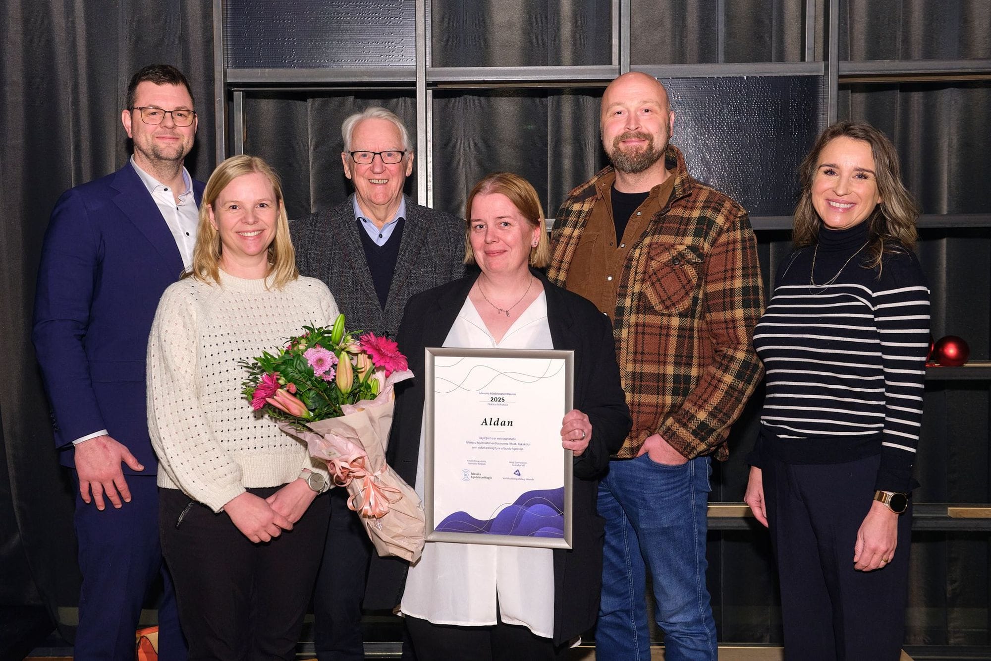 Fulltrúar VFÍ, Íshljóðs og verðlaunahafa.