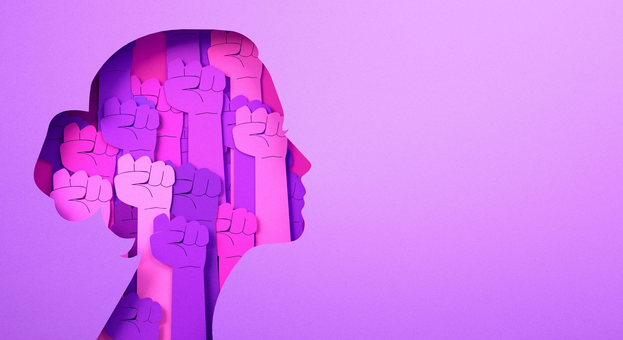 Bleik teiknuð mynd af konu.